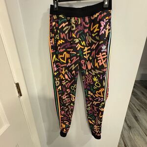 adidas Black Multicolor Graphic Youth Joggers